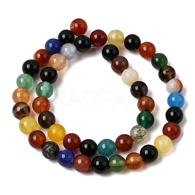 Natural Agate Beads Strands X-G-F417-05-8mm-1