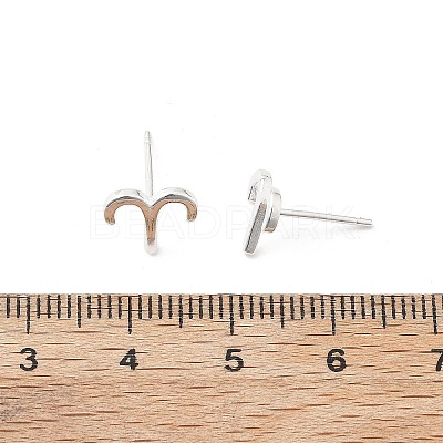 925 Sterling Silver Stud Earrings EJEW-K303-01S-01-1