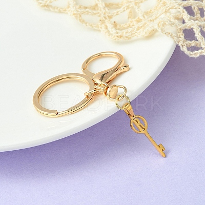 304 Stainless Steel Initial Letter Key Charm Keychains KEYC-YW00004-18-1