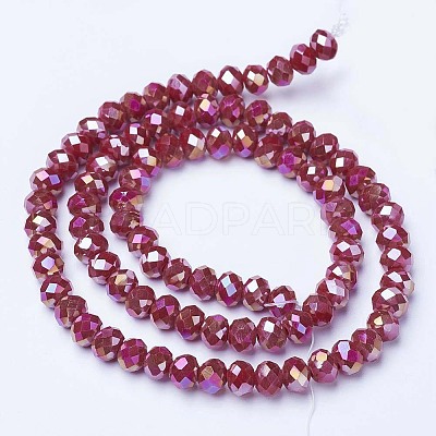 Electroplate Glass Beads Strands EGLA-A034-P1mm-B04-1