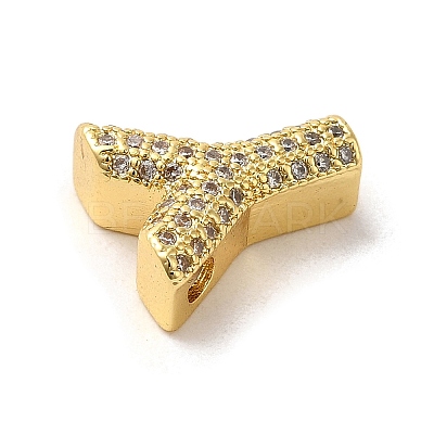 Brass Micro Pave Clear Cubic Zirconia Charms ZIRC-C009-01G-Y-1