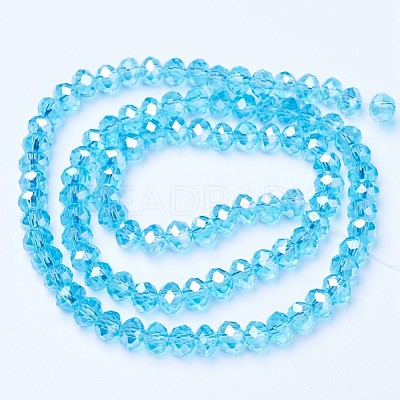 Electroplate Glass Beads Strands EGLA-A034-T6mm-B14-1