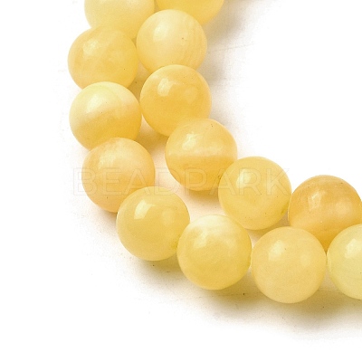 Natural Yellow Jade Beadd Strands G-A274-A01-8mm-1