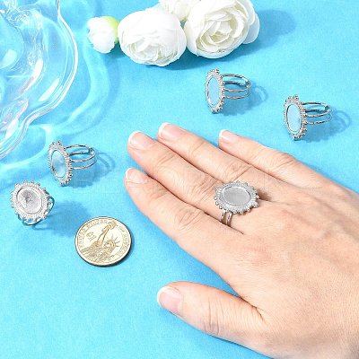 Tarnish Resistant 304 Stainless Steel Cuff Ring Findings PW-WG41752-02-1