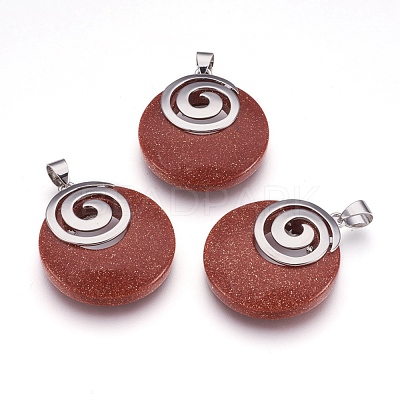 Synthetic Goldstone Pendants KK-F751-D18-1