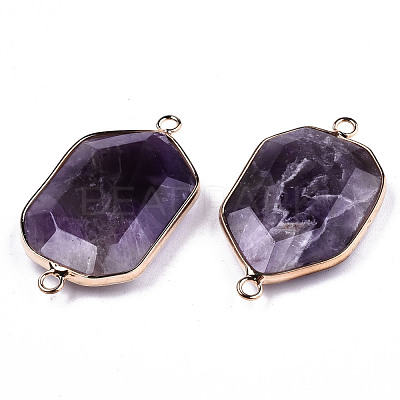 Natural Amethyst Links Connectors G-T131-48G-02-1