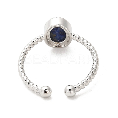 Natural Lapis Lazuli Open Cuff Ring RJEW-M166-04P-H-1