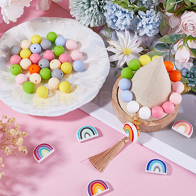 DIY Rainbow Keychain Making Kit DIY-SC0022-46-1