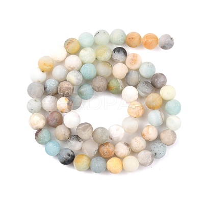 Natural Flower Amazonite Beads Strands X-G-G692-01F-6mm-1