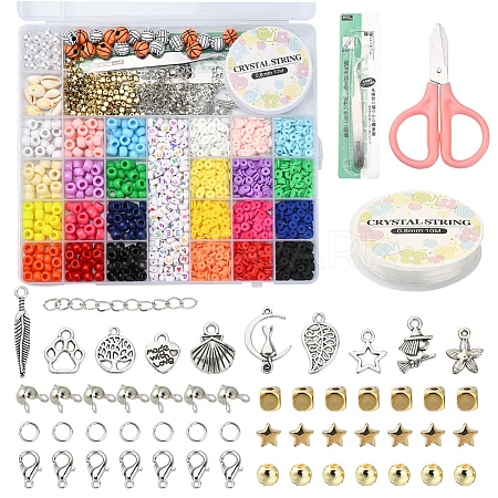 DIY Heishi & Barrel Beads Jewelry Set Making Kit DIY-YW0005-46-1