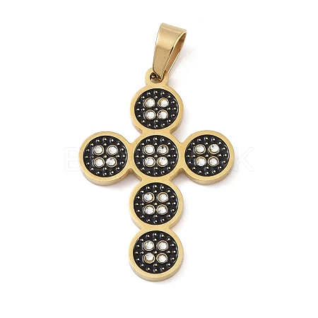 Ion Plating(IP) 304 Stainless Steel Enamel Rhinestone Pendants STAS-Q325-05H-G-1