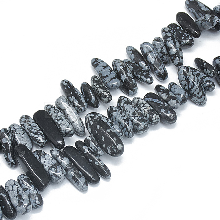 Natural Snowflake Obsidian Beads Strands G-S312-06-1