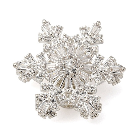 Brass Micro Pave Cubic Zirconia Beads KK-D378-19P-01-1