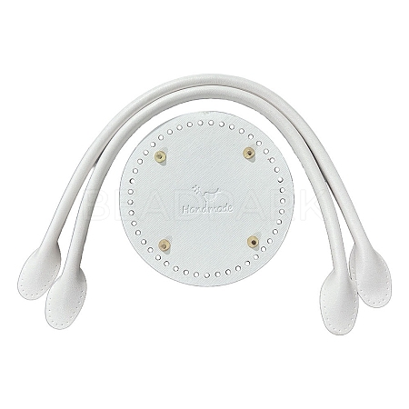 PU Leahter Knitting Crochet Round Bags Bottom and Bag Handles PW-WGDBD8B-14-1