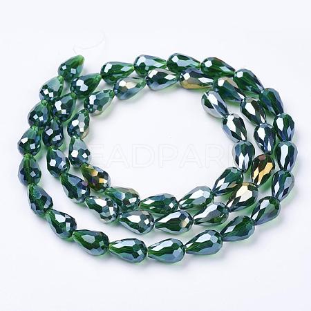 Electroplate Glass Beads Strands EGLA-D015-15x10mm-27-1
