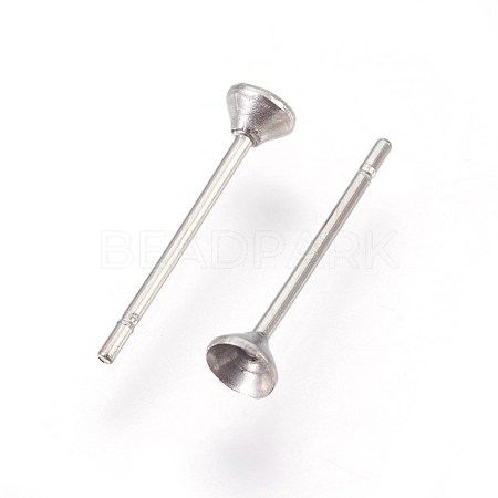 304 Stainless Steel Post Stud Earring Settings STAS-E446-01A-P-1