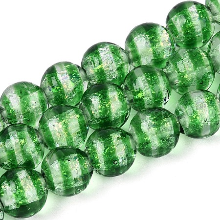 Handmade Foil Glass Beads Strands FOIL-N033-05D-1
