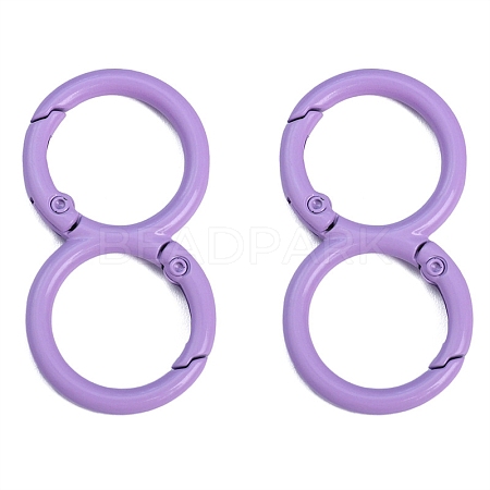 Spray Painted Alloy 8-shaped Keychain Clasps PW-WGE4E28-18-1