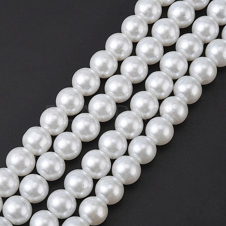 Glass Pearl Beads Strands X-HY-10D-B01-1-1