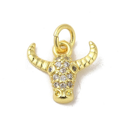 Real 18K Gold Plated Brass Pave Clear Cubic Zirconia Pendants KK-M283-06A-01-1