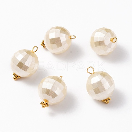 Acrylic Imitation Pearl Pendants PALLOY-JF00573-1