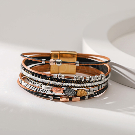 Bohemian Style Imitation Leather Multi-strand Bracelets for Women WG0F3C2-02-1