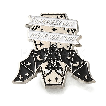 Black Bat Enamel Pins JEWB-A027-01B-1