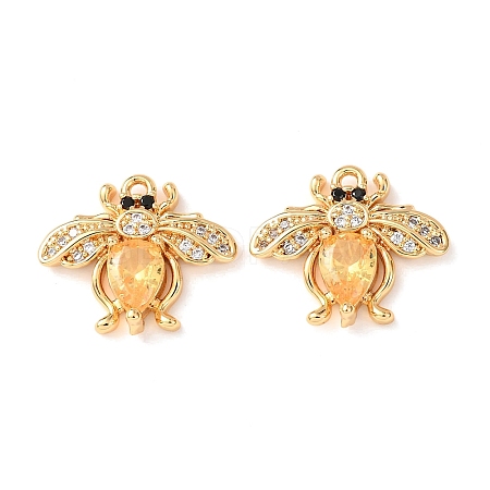 Brass Micro Pave Cubic Zirconia Pendants KK-A284-16G-03-1
