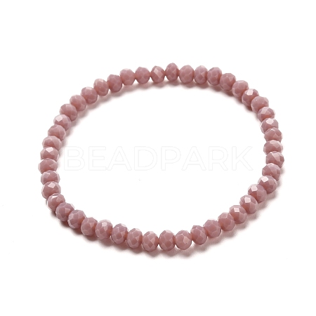 Faceted Glass Rondelle Beads Stretch Bracelet for Kid BJEW-JB06807-11-1