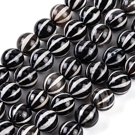 Tibetan Style dZi Beads Strands G-C133-A03-03-1