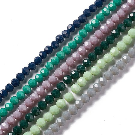 Faceted(32 Facets) Glass Beads Strands EGLA-J042-36B-M-1