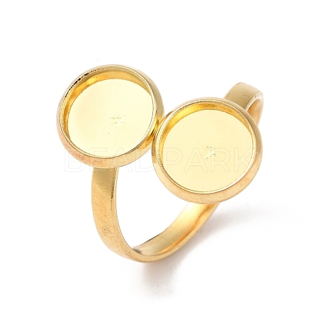 304 Stainless Steel Open Cuff Ring Findings STAS-E124-01G-01-1