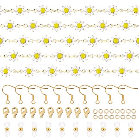 SUNNYCLUE Daisy Flower Chain Bracelet & Necklace & Tassel Earrings & Eyeglass Chains Making Kit DIY-SC0021-73-1