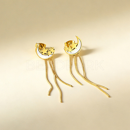 304 Stainless Steel & Shell Stud Earrings for Women WG2C931-01-1