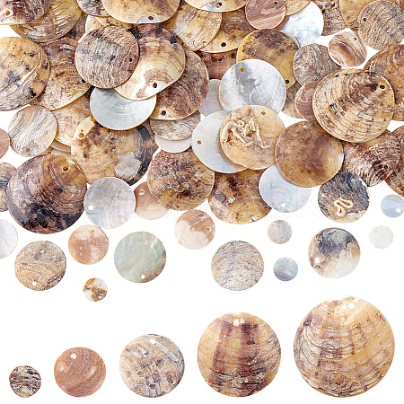 100Pcs 5 Styles Natural Akoya Shell Charms SHEL-HY0001-19-1