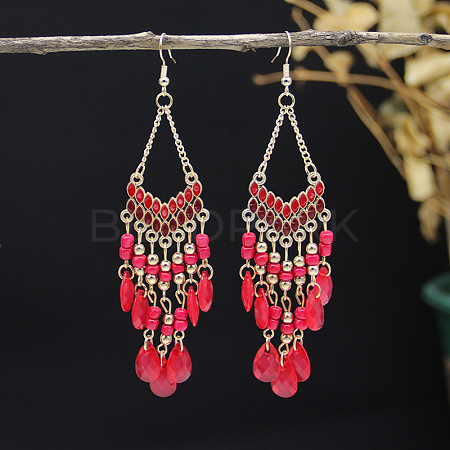 Alloy Enamel Chandelier Earrings FS-WG9EBC6-06-1