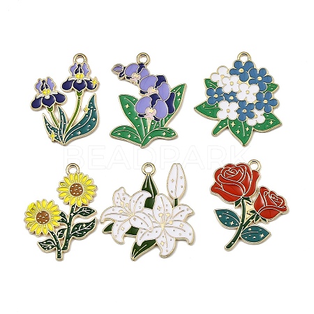 Alloy Enamel Pendants FIND-I064-06G-02-1