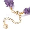 Natural Amethyst Chip Beaded Bracelets for Women BJEW-JB12306-01-4