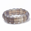 Natural Grey Agate Beaded Stretch Bracelets BJEW-S137-15-1