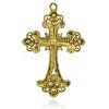 Antique Golden Plated Latin Cross Alloy Rhinestone Big Pendants RB-J141-17AG-2