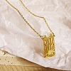 Stylish Stainless Steel Square Pendant Necklace for Women's Daily Wear YL6834-1-1