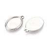 304 Stainless Steel Pendant Cabochon Settings STAS-T067-68P-2