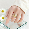 Heart Adjustable Brass Finger Rings WG5155F-01-4