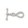 Brass Micro Pave Clear Cubic Zirconia Toggle Clasps CU-CBAC675-05P-1