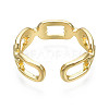 Chain Shape Clear Cubic Zirconia Cuff Ring RJEW-N035-055-NF-2