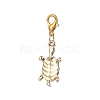 Tortoise Alloy Enamel Pendant Decorations HJEW-JM00887-3