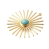 Synthetic Turquoise Pendants KK-Z092-02G-2