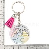 Acrylic Flat Round with Suede Tassel Pendant Keychain KEYC-G060-01E-3
