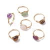 Nuggets Natural Gemstone Finger Rings RJEW-JR00696-2