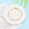 Brass Paperclip Chain Bracelets for Women BJEW-N032-07A-G-1